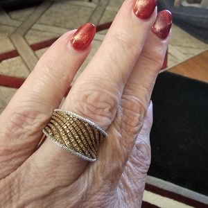 Beautiful amber diamond ring approx .25 tdw  set in sterling silver size 8